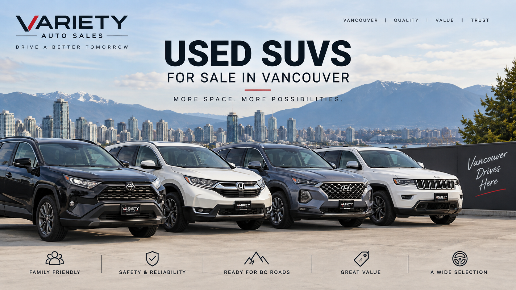 Used SUVs for sale at Variety Auto Sales in Vancouver BC